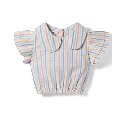 Babyhug Seer-Sucker Woven Half Sleeves Striped Top & Shorts Set With Belt - Multicolor