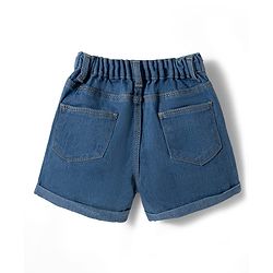Babyhug Single Jersey Knit Half Sleeves Printed Top & Denim Shorts Set - Multicolor