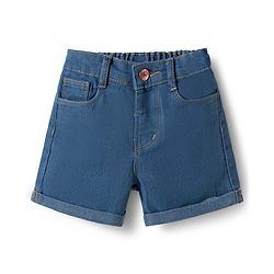 Babyhug Single Jersey Knit Half Sleeves Printed Top & Denim Shorts Set - Multicolor