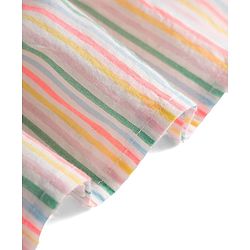 Babyhug Seer-Sucker Woven Half Sleeves Striped Top & Shorts Set With Belt - Multicolor