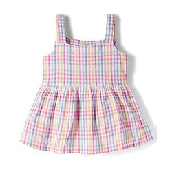 Babyhug Seer-Sucker Woven Sleeveless Striped Top & Shorts Set With Belt - Multicolor
