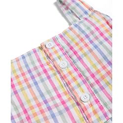 Babyhug Seer-Sucker Woven Sleeveless Striped Top & Shorts Set With Belt - Multicolor