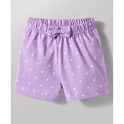 Babyhug Cotton Knit Half Sleeves T-Shirt & Shorts Night Suit With Fruits & Polka Dot Print - White