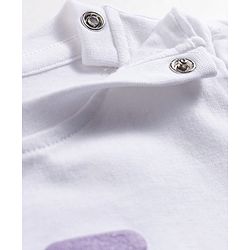 Babyhug Cotton Knit Half Sleeves T-Shirt & Shorts Night Suit With Fruits & Polka Dot Print - White