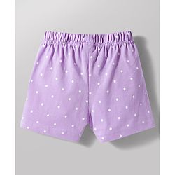 Babyhug Cotton Knit Half Sleeves T-Shirt & Shorts Night Suit With Fruits & Polka Dot Print - White