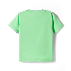 Babyhug Cotton Knit Half Sleeves Animal Printed T-Shirt & Shorts Night Suit - Light Green