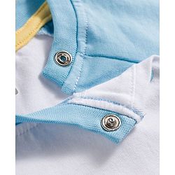 Babyhug Cotton Knit Half Raglan Sleeves T-Shirt & Shorts Night Suit with Crane Print - White
