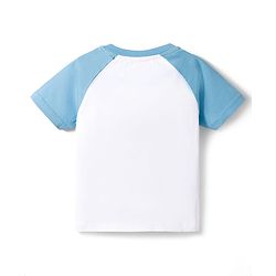 Babyhug Cotton Knit Half Raglan Sleeves T-Shirt & Shorts Night Suit with Crane Print - White