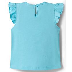Babyhug Cotton Knit Half Sleeves Popcorn Printed T-Shirt & Shorts Night Suit With Polka Dots Print - Light Blue & Pink