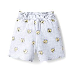 Babyhug Cotton Knit Half Sleeves T-Shirt & Shorts Night Suit with Lion Print - Yellow