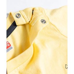 Babyhug Cotton Knit Half Sleeves T-Shirt & Shorts Night Suit with Lion Print - Yellow
