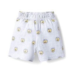 Babyhug Cotton Knit Half Sleeves T-Shirt & Shorts Night Suit with Lion Print - Yellow