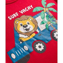 Babyhug 100% Cotton Knit Half Sleeves Onesies with Safari Theme Print Pack of 3 - Multicolor