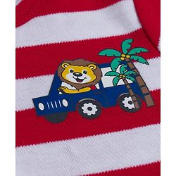 Babyhug 100% Cotton Knit Half Sleeves Onesies with Safari Theme Print Pack of 3 - Multicolor