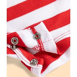 Babyhug 100% Cotton Knit Half Sleeves Striped Rompers with Beach Theme Print Pack of 2 - Multicolor