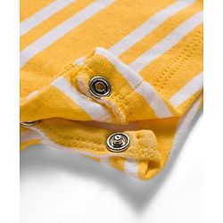 Babyhug 100% Cotton Knit Half Sleeves Striped Rompers with Car Print Pack of 2 - Multicolor