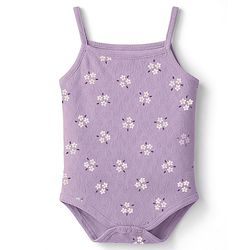 Babyhug 100% Interlock Knit Sleeveless Onesie & Skirt With Floral Print - Purple