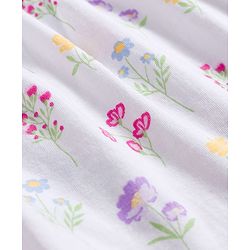 Babyhug 100% Cotton Knit Sleeveless Onesie with Floral Print - White