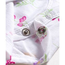 Babyhug 100% Cotton Knit Sleeveless Onesie with Floral Print - White