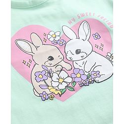 Babyhug 100% Cotton Knit Half Sleeves Polka Dots Bunny & Text Printed T-Shirts Pack of 3 - Pink Lilac & Sea Green