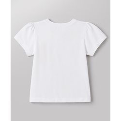 Babyhug 100% Cotton Knit Half Sleeves Floral Embroidered T-Shirt - White