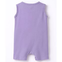 Babyhug 100% Cotton Knit Sleeveless Romper With Giraffe Patch - Multicolor