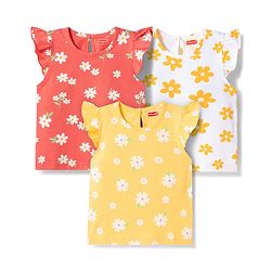 Babyhug Cotton Knit T-Shirts Half Sleeves with Graphic Print Pack of 3 Multi Color 9-12 Months