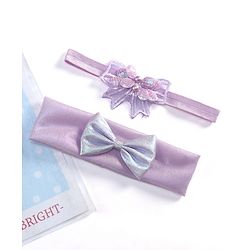 Babyhug Headbands  with Bow Applique Pack of 2 - Lavender