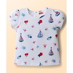 Babyhug Cotton Knit T-Shirts Half Sleeves with Graphic Print Multi Color 6-9 Months