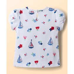 Babyhug Cotton Knit T-Shirts Half Sleeves with Graphic Print Multi Color 6-9 Months