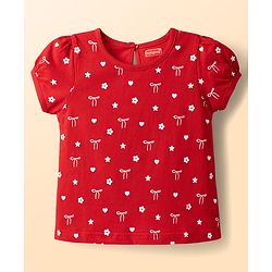 Babyhug Cotton Knit T-Shirts Half Sleeves with Graphic Print Multi Color 6-9 Months