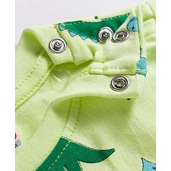 Babyhug Cotton Knit Full Sleeves Dino Printed Co-Ords T-Shirt & Pyjama Night Suit Set - Light Green
