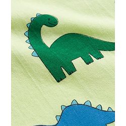 Babyhug Cotton Knit Full Sleeves Dino Printed Co-Ords T-Shirt & Pyjama Night Suit Set - Light Green