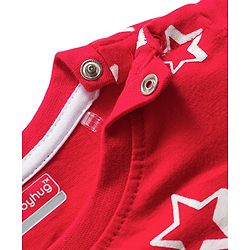 Babyhug Cotton Knit Full Sleeves Star Printed T-Shirt & Pyjama Co-Ord Night Suit Set- Red