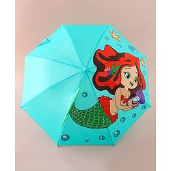 Babyhug Free Size Umbrella with Mermaid Print& Applique - Sea Green