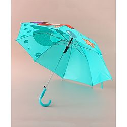 Babyhug Free Size Umbrella with Mermaid Print& Applique - Sea Green