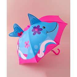 Babyhug Free Size Umbrella with Shark Print - Blue