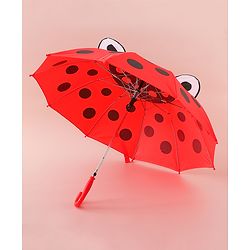 Babyhug Free Size Umbrella with Polka Dots Print & Applique - Red