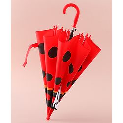 Babyhug Free Size Umbrella with Polka Dots Print & Applique - Red
