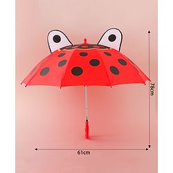 Babyhug Free Size Umbrella with Polka Dots Print & Applique - Red