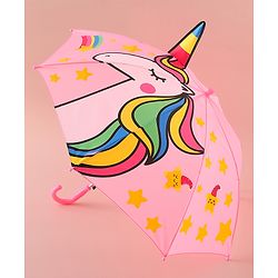 Babyhug Free Size Umbrella with Unicorn Print - Pink