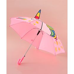 Babyhug Free Size Umbrella with Unicorn Print - Pink