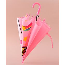 Babyhug Free Size Umbrella with Unicorn Print - Pink