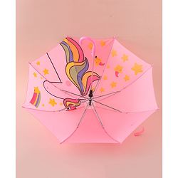 Babyhug Free Size Umbrella with Unicorn Print - Pink