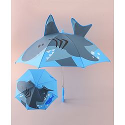 Babyhug Free Size Umbrella with Shark Print - Blue