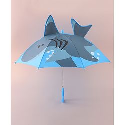 Babyhug Free Size Umbrella with Shark Print - Blue