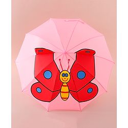 Babyhug Free Size Umbrella with Butterfly Print - Pink