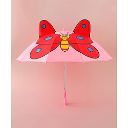 Babyhug Free Size Umbrella with Butterfly Print - Pink
