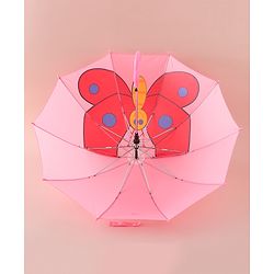 Babyhug Free Size Umbrella with Butterfly Print - Pink