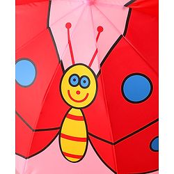 Babyhug Free Size Umbrella with Butterfly Print - Pink
